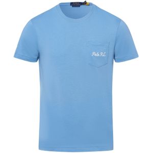 Polo Ralph Lauren - 710P00084001 - Gebreid T-shirt - Blauw - Katoen - Korte Mouwen