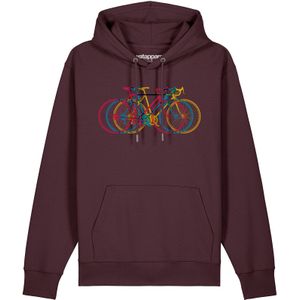 Watapparel Sweatshirt ' Fahrräder '  gemengde kleuren / donkerrood