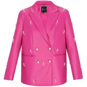 faina Blazers 'Fashion Look'  fuchsia / parelwit