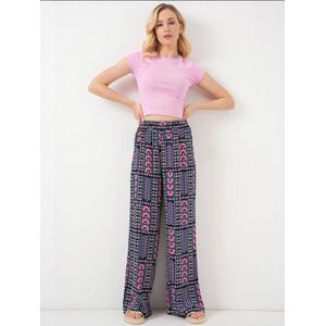 Bigdart Broek  marine / lichtblauw / pink / wit