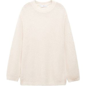 Mango Semi-transparante Trui met Wol Lichtbeige