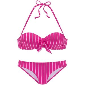 Look - Beugelbikini - Bessenrood/Crème - Gewatteerd - Met Uitneembare Vullingen