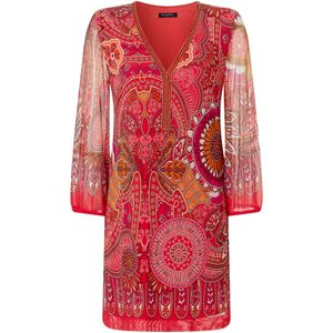 Ana Alcazar Jurk 'Zevony'  rood / oranjerood / wit