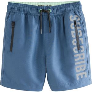 Next Zwemshorts 'Subscribe'  royal blue/koningsblauw / grijs / zwart
