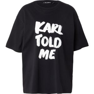 Karl Lagerfeld Shirt 'Karl Told Me'  zwart / wit