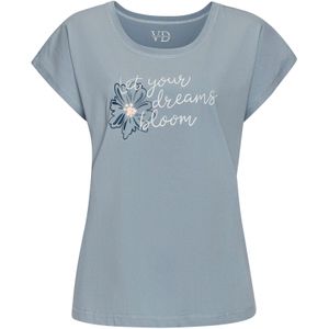 Grijsblauw - Pyjama - Korte Mouwen - Comfortabele Pasvorm - Print