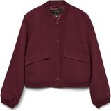 Vmamala - Jas - Hoge Opstaande Kraag - Lange Mouwen - Kort - Drukknoopsluiting - Voorzakken