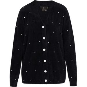 faina Gebreid vest  zwart