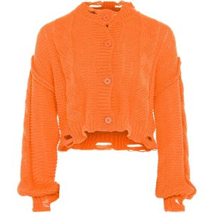 Gaya Gebreid vest  oranje