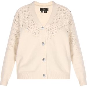 faina Gebreid vest  wolwit