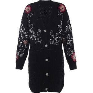 faina Gebreid vest  rose-goud / pink / zwart / zilver