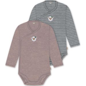 normani Rompertje/body  donkergrijs / rood gemêleerd