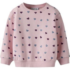 NAME IT Sweatshirt 'NMFSolea'  aubergine / rosa / zilver