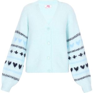 MYMO Gebreid vest  hemelsblauw / pastelblauw / zwart