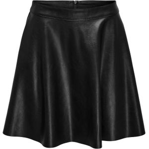 Only - ONLUNA FAUX LEATHER FLARED SKIRT - Imitatieleren Rok - Zwart