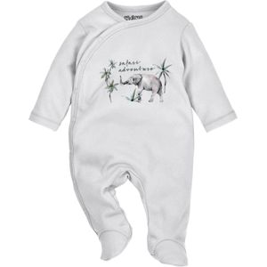 NINI Rompertje/body 'Elefant'  grijs / lichtgrijs / smaragd / zwart