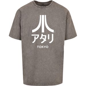 F4NT4STIC Shirt 'Atari Tokyo Retro Arcade Games'  donkergrijs / wit