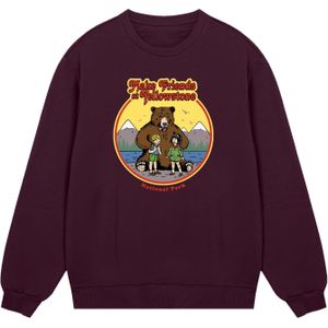 F4NT4STIC Sweatshirt 'US National Parks Make Friends At Yellowstone'  gemengde kleuren / karmijnrood