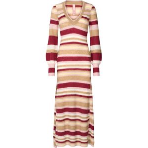 Odd Molly Gebreide jurk 'You Make Me Warm'  kaki / sering / donkerrood / wit