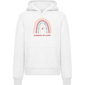 Merchcode Sweatshirt 'Rainbow of Love'  lichtblauw / lichtoranje / lichtrood / wit