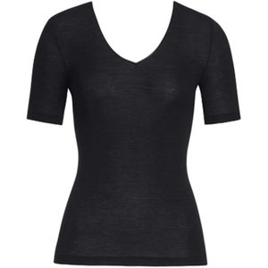 Hanro Onderhemd ' Woolen Silk Kurzarm '  zwart