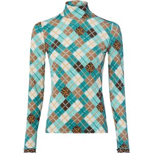 Marc Cain Shirt  bruin / petrol / oranje / wit