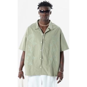 VAMOS CLO Overhemd  lichtgrijs / pastelgroen