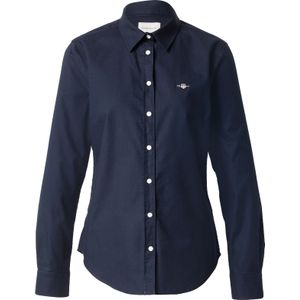 GANT - Blouse - Donkerblauw - Klassieke Blouse - Slanke Pasvorm - Lange Mouw