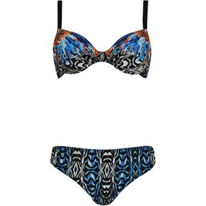 SUNFLAIR Bikini  blauw / oranjerood / zwart / wit