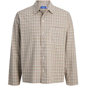 JACK & JONES Overhemd  beige / zwart / wolwit