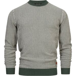 INDICODE JEANS Trui 'League'  donkergroen / wit