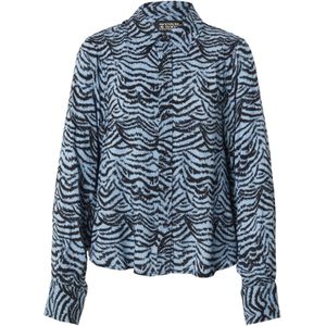 SCOTCH & SODA - Blouse - Opaal/Zwart - Klassieke Blouse - Lange Mouw