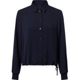 Marc Cain - Blouse - Marine - Lange Mouw - Normale Pasvorm