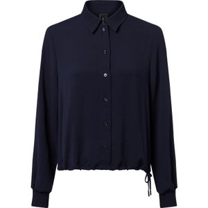 Marc Cain - Blouse - Marine - Lange Mouw - Normale Pasvorm