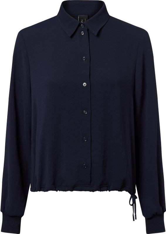 Marc Cain - Blouse - Marine - Lange Mouw - Normale Pasvorm