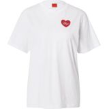 HUGO - Shirt - Bloedrood - Jersey - Ronde Hals - Kwartmouw