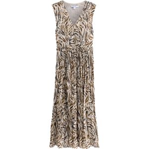 Next Jurk  beige / donkerblauw / lichtbruin / zwart