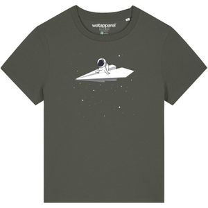 Watapparel Shirt ' Fly me to the moon '  kaki / gemengde kleuren