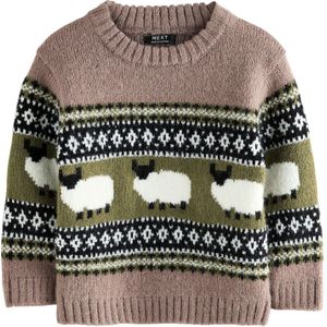 Next - Trui - Bruin - Gemengde Kleuren - Lange Mouw