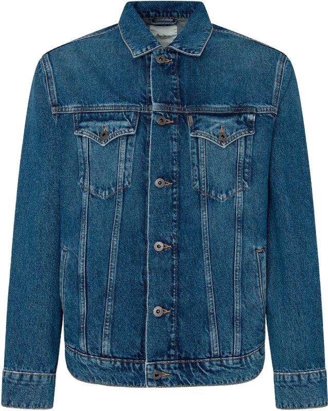 Pepe Jeans - PM402715HW3 - Blauw - Regular-jasje - Casual - Katoen - Duurzaam