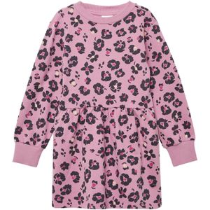 Jurk - All-over Dierenprint - Katoenmix - Lange Mouwen - Fit-and-Flare Vorm