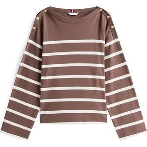 TOMMY HILFIGER Shirt  chocoladebruin / wit