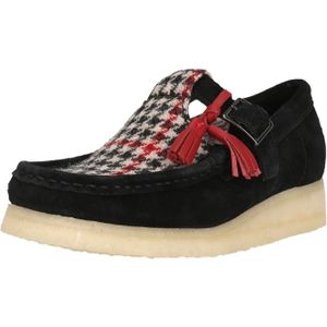 Clarks - Wallabee T Bar - Mocassins - Zwart - 3 tot 5 cm Hakhoogte - Gesp