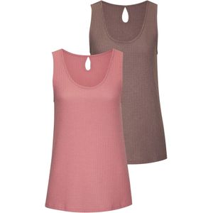 Tanktops - Taupe/Rosé - Zachte Piquékwaliteit - Casual Fit