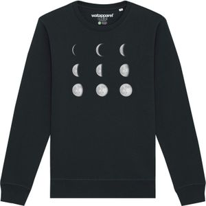 Watapparel Sweatshirt ' Moonphases '  zwart / wit gemêleerd