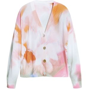 Desigual - Gebreid Vest - Oranje - V-hals - Lange Mouw