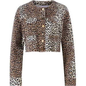 Jeansjack met gestileerde klepzakken