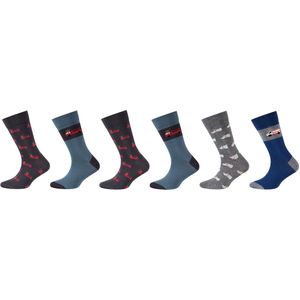 camano Sokken  donkerblauw / grijs / rood / wit