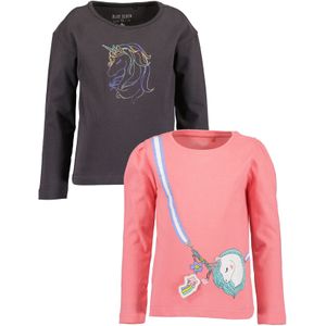 Blue Seven - Shirt - Donkerpaars/Roze - Lange Mouwen - Set van 2