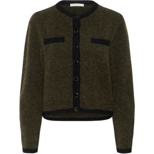 Gestuz - GZalpha - Cardigan - Olijf Melange/Zwart - Wol